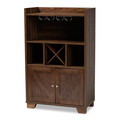 Baxton Studio Carrie Walnut Brown Finished Wood Wine Storage Cabinet 163-10443